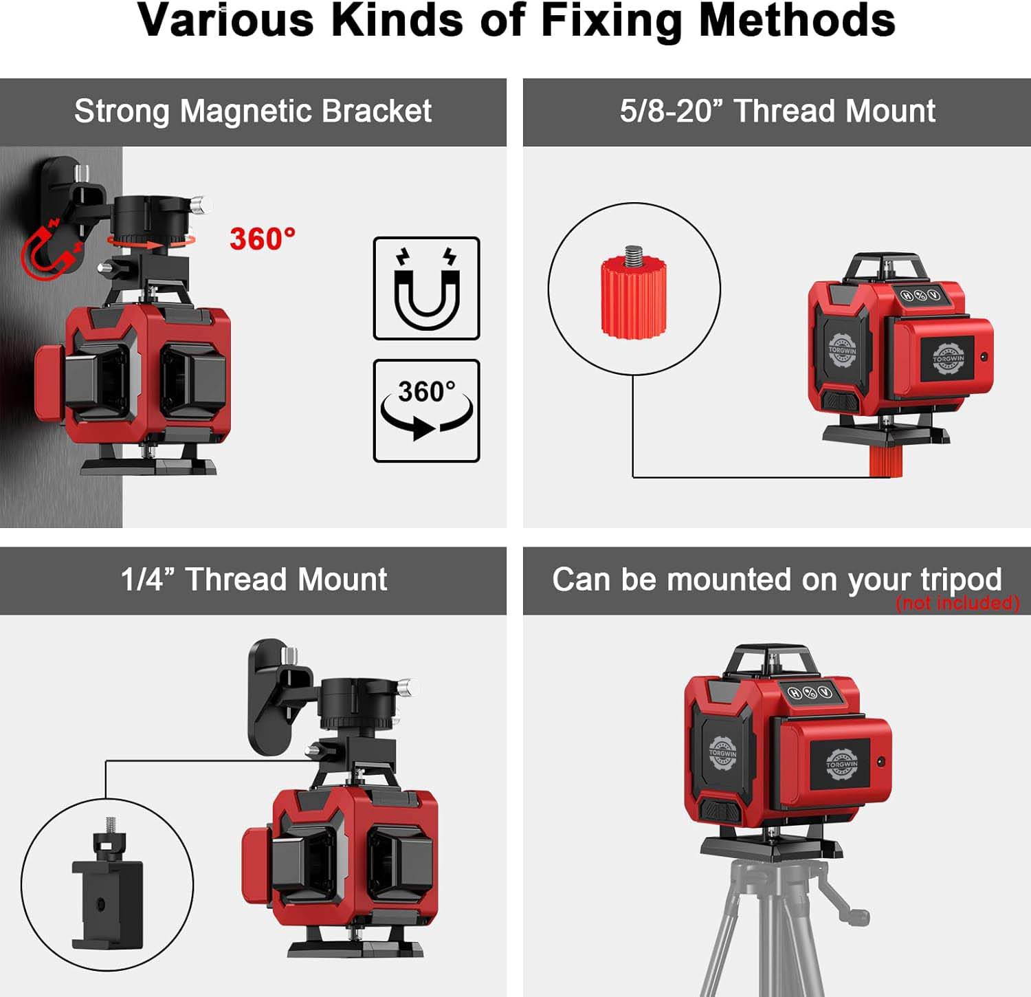 Laser Level,TG 4D 16 Lines Laser Level 4x360 Self Leveling Tool