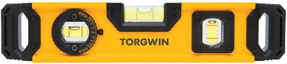 Yellow Aluminum Magnetic Torpedo Level with V-Groove Base